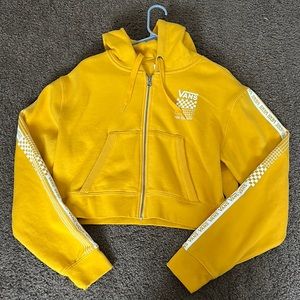 Vans yellow cropped hoodie Size M